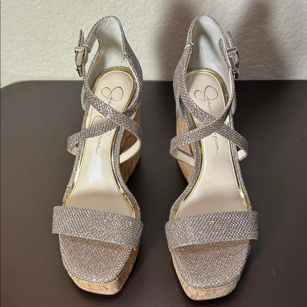 NEW Jessica Simpson Wedge Sandals – Glitter – Size 5.5 – New